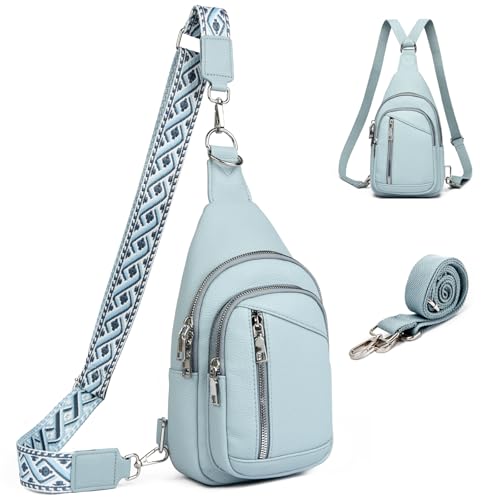 Travistar Brusttasche Sling Bag Damen Herren 2 in 1 Rucksack Damen Klein mit 2 Abnehmbare Schultergurte, PU Leder Umhängetasche Handtasche Schultertasche Diebstahlsichere Crossbody Bag Damen von Travistar