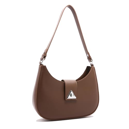 Travistar Handtasche Damen Klein Elegant Schultertasche Damen PU Leder Hobo Bag Y2k Tasche Satteltasche Aesthetic Abendtasche Clutch mit Reißverschluss Coole Braun Umhängetasche für Teenager Mädchen von Travistar