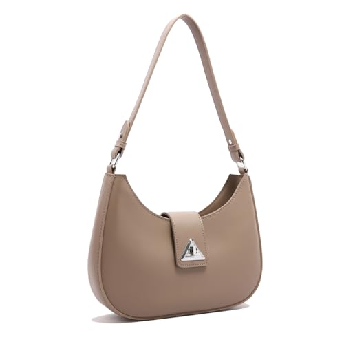 Travistar Handtasche Damen Klein Elegant Schultertasche Damen PU Leder Hobo Bag Y2k Tasche Satteltasche Aesthetic Abendtasche Clutch mit Reißverschluss Coole Khaki Umhängetasche für Teenager Mädchen von Travistar