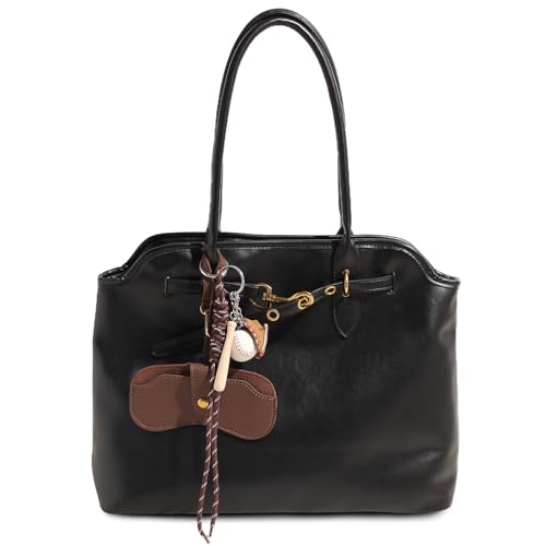 Travistar Handtasche Damen Mittelgroß Tote Bag Elegant Schultertasche Damen Kunstleder Shopper Tasche Damen Tragetasche Retro Henkeltaschen für Arbeit Schule Shopping Weekender von Travistar