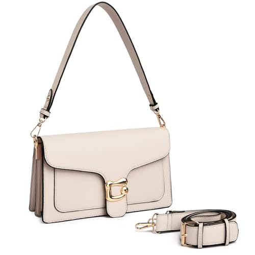 Travistar Handtasche Damen Mittelgroß Umhängetasche Damen PU Leder Crossbody Bag Damen Schultertasche Abendtasche Kupplung mit 2 Abnehmbar Breiter Gurt Kreditkartenfächer von Travistar