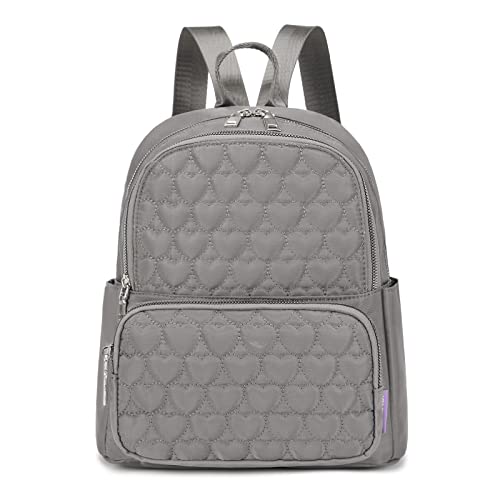 Travistar Rucksack Damen Elegant Klein Rucksacktasche Modern Damenrucksack Wasserdicht Ctyrucksack Kleiner Schultertasche Nylon Tagesrucksack Reiserucksack für Reisen Arbeit Freizeit Grau von Travistar