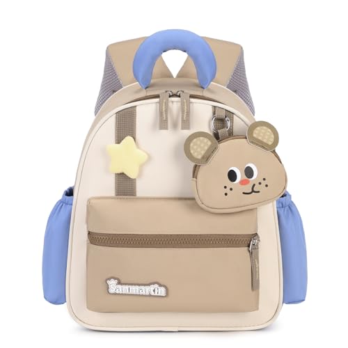 Travistar Rucksack Kinder - Kleiner Jungen Kinderrucksack 8 Liter Kindergartenrucksack Wasserfester Kinderrucksäck für 2-6 Jahre, Schulrucksack Wanderrucksack Kindertasche mit Brustgurt - Khaki von Travistar
