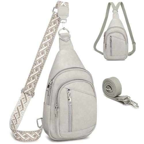 Travistar Sling Bag Damen Brusttasche Herren 2 in 1 Rucksack Damen Klein mit 2 Abnehmbare Schultergurte, PU Leder Umhängetasche Handtasche Schultertasche Diebstahlsichere Crossbody Bag Damen von Travistar