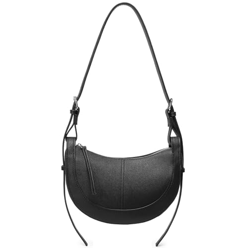 Travistar Umhängetasche Damen Halbmond Crossbody Bag Damen Klein Schultertasche Leder Schwarze Handtasche Hobo Satteltasche Abendtasche Moon Clutch Aesthetic Y2k Tasche mit Verstellbarem Riemen von Travistar