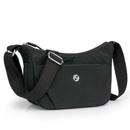Travistar Umhängetasche Damen Kleine Handtasche Wasserdicht Nylon Crossbody Bag Damen Leichte Schultertasche mit Verstellbarer Breitem Gurt Freizeit Messenger Bag für Reisen Einkaufen von Travistar