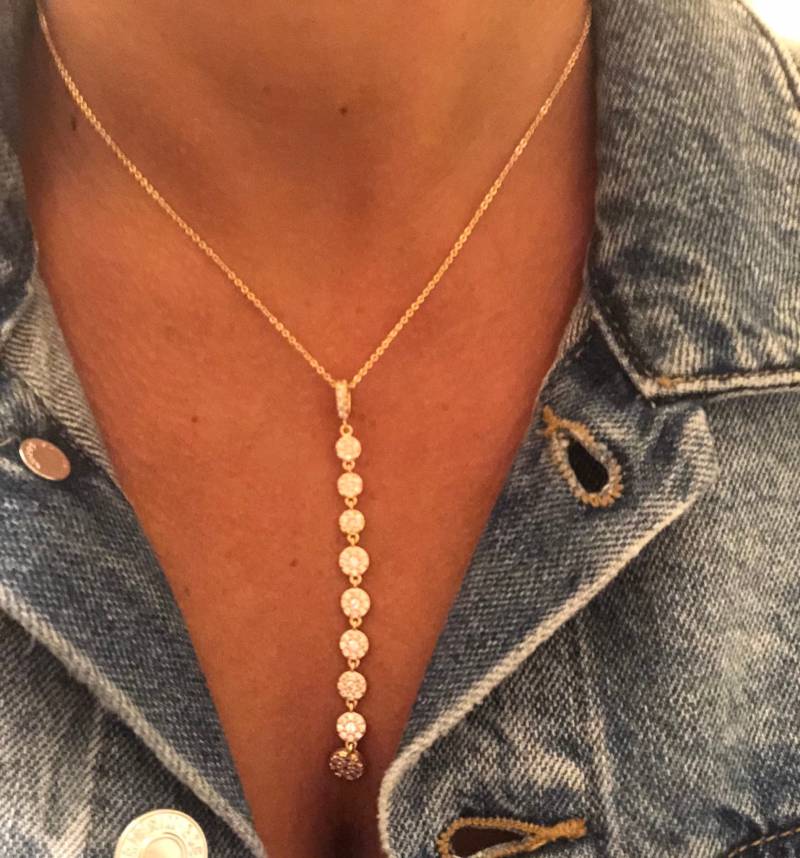 Gold/Cz-Tropfen-Halskette Gold/Cz-Tropfen-Halskette von TrayDesignsBoutique