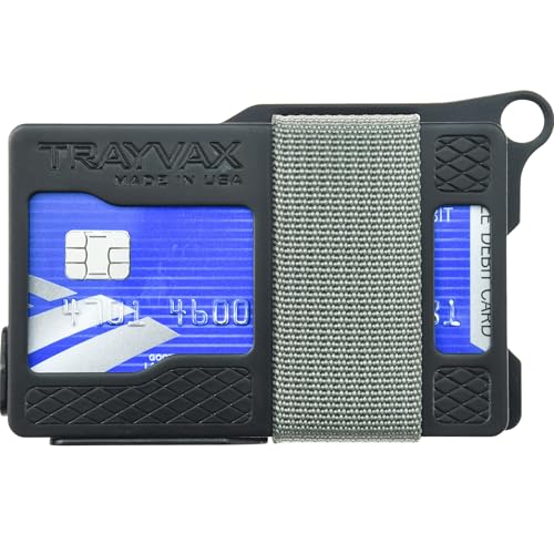 Trayvax Armored Summit Wallet RFID Fronttasche Metall Kreditkartenetui mit Geldklammer Schlanke minimalistische Brieftasche für Damen und Herren, steingrau, One-size, Armored Summit Wallet von Trayvax