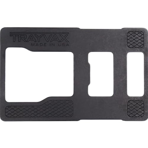 Trayvax RFID Armor Plate for Summit Wallet, RFID Blocking Steel Credit Card Holder Wallet Insert with Bottle Opener, Black Melonite, Schwarz, Minimalistisch von Trayvax