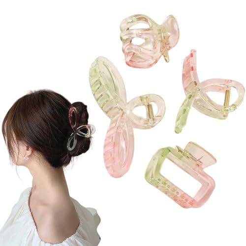 Traziewell Haarklammern Klein Transparent Haarklammer Damen Haarspangen 4 Stück Haarklammern Rutschfeste Haarkrallen Clips für Dickes Haar Dünnes Haar Frauen Mädchen 1224 von Traziewell