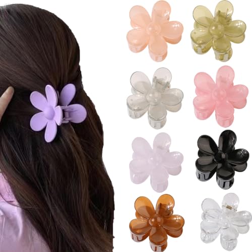 Traziewell Haarspangen Blumen Klein Haarklammern Groß 8 Stück Blumen Haarspangen Rutschfeste Niedliche Haarclips Große Haarklammer für Frauen und Mädchen 1814 von Traziewell