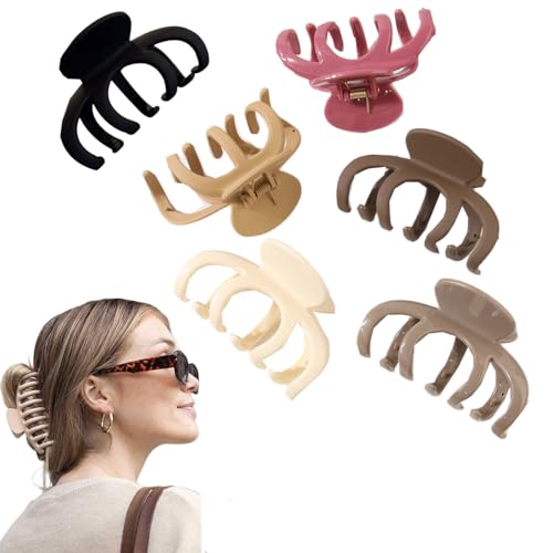Haarklammer Mittelgroß Haarspangen Groß Dünnes Haar Octopus Haarklammer 6 Stück Haarspange für Dickes Lockiges Langes Haar Rutschfest Haarclips für Frauen und Mädchen 1110 von Traziewell