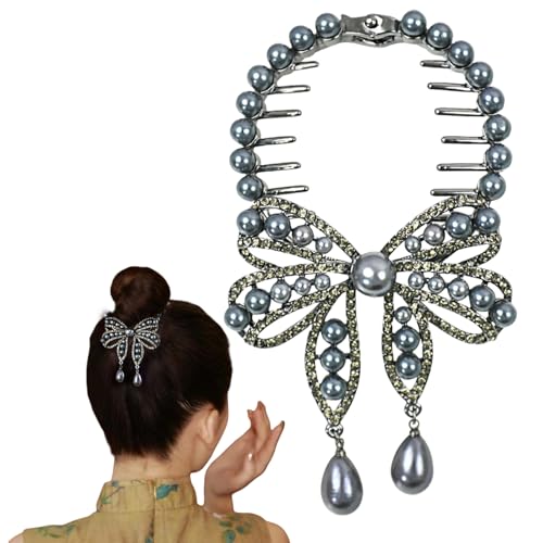 Haarknotenmacher Mädchen Haaraccessoires Damen - Strass Pferdeschwanz Schnalle Haarnadel Pferdeschwanz Haarschmuck Hair Styling Tool 0719 von Traziewell