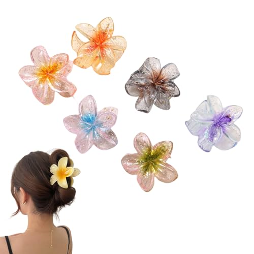 Traziewell Haarklammern Blumen Set Haarspange Damen 6 Stück Blumen Haarklammer Bunte Rutschfeste Haarspangen Dekorative Haarklammern Haarschmuck Haarstyling Zubehör für Frauen 0717 von Traziewell