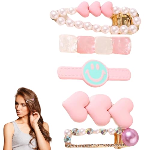 Haarklemmen Damen Haarnadel Perlen Rose Gold Perlen Haarspange Mädchen Hair Clip für Frauen Haarclips Geschenken 0828 von Traziewell