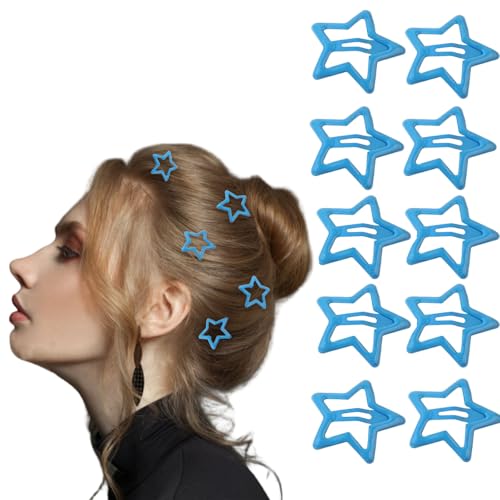 Traziewell Snap Haarspangen Klein Damen Metall 10 Stück Stern Haarspange Haarklammer Klein Star Hair Clips Hair Accessories Women Sterne Haarclips Mädchen Haarschmuck Metall Haarklemmen 0507 von Traziewell