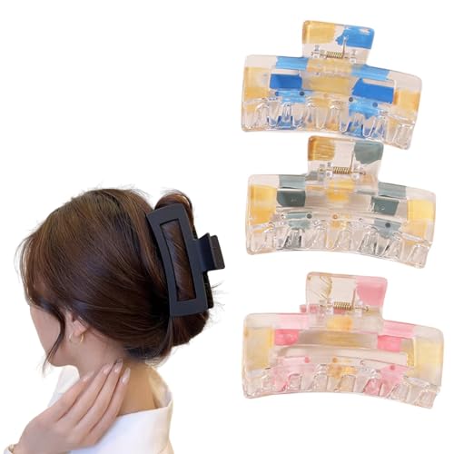 Traziewell Haarspangen Mädchen Set Haarspangen Damen Dünnes Haar Klein 3 Stück Haarklammer Groß Dickes Haar Transparente Haarklammern aus Kunststoff für Dickes Haar Große Haarspange 1706 von Traziewell