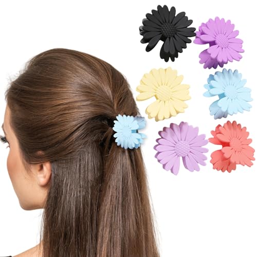 Haar Klammern Blumen Mittelgroß Haarspangen Damen Dickes Haar 6 Stück Modisch und Elegant Blütenblatt Design Geeignet für Dickes Haar Haarschmuck Geschenk für Mädchen 0725 von Traziewell