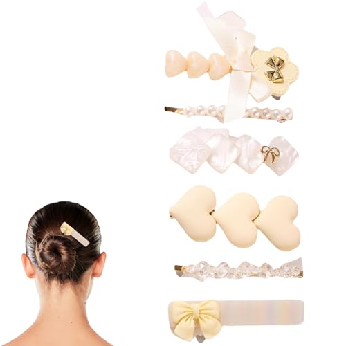 Haarspangen Mädchen Haarnadeln Perlen Klein Haarklammer Gold Metall Süße Modische Haar Accessoires für Haarklammern Niedliche Haarspange Set Rutschfeste 0829 von Traziewell