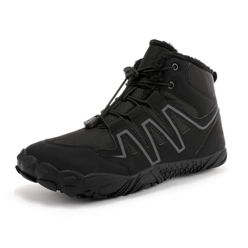 Trcloltc Herren Winterschuhe Stiefeletten Damen GefüTtert Barfuss Trekking Schneeschuhe Wasserdicht Wanderschuhe Outdoor von Trcloltc