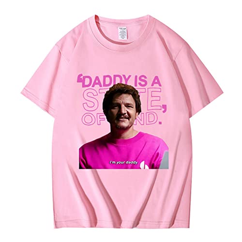 T-Shirts Pedro Pascal Bedruckt Grafik T-Shirts Frauen Männer Reine Baumwolle T-Shirt Übergröße Lässig Lose Neutral Kurze Ärmel Oberteile XXS~4XL-Black||XXS von Trconk