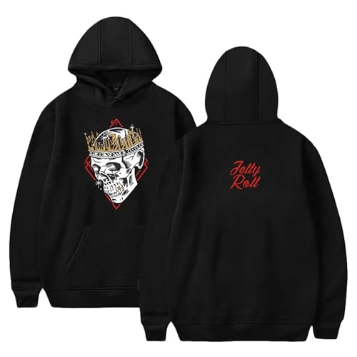 Trconk Jelly Roll Skull King Kapuzenpullover Unisex Langarm Pullover Lose Sweatshirts Frauen Männer Casual Individualität Paar Hoodies XXS~4XL-Black||XXS von Trconk