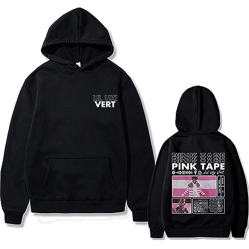 Trconk Kapuzenpullover Lil Uzi Vert Bedruckt Langärmelig Pullover Männer Frauen Hip Hop Straßenkleidung Lose Lässig Harajuku Sweatshirts Neutral Oberteile-Black||XXS von Trconk