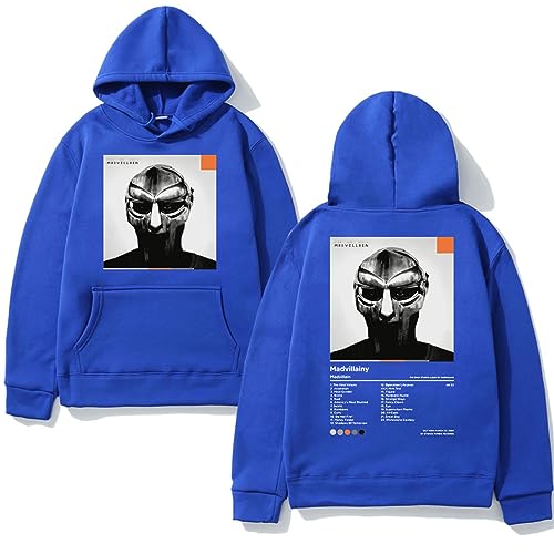 Trconk Kapuzenpullover Mf Doom Doppelseitig Bedruckt Oberteile Männer Frauen Harajuku Streetwear Mode Sweatshirt Herbst Winter Hip Hop Neutral Langärmelig Pullover-Black||XXS von Trconk