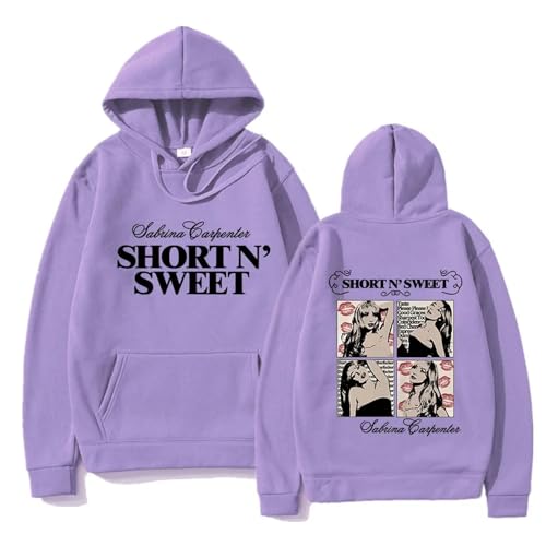 Trconk Sabrina Carpenter Merch Kapuzenpullover Herren Damen Bedruckt Mode Langarm Pullover Hoodie Unisex Oversized Sweatshirt XS~4XL-Purple||4X_l von Trconk
