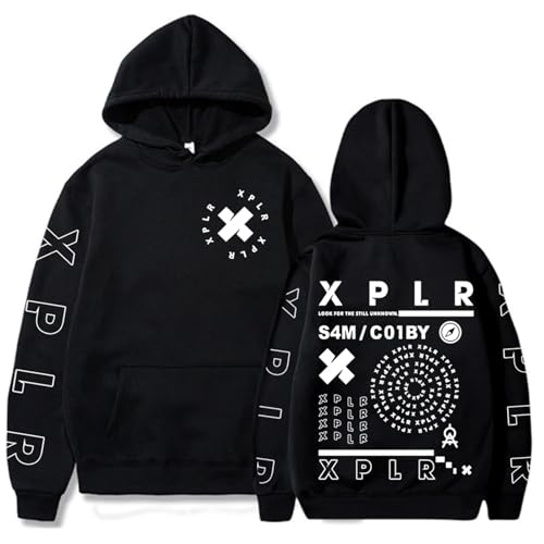 Trconk Sam and Colby XPLR Merch 2D Kapuzenpullover Männer/Frauen Unisex Paar Hoodies Mode Langarm Sweatshirts Bedruckte Lässige Pullover Tops XXS-4XL-Black||XXS von Trconk