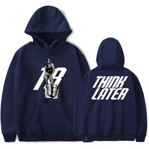 Trconk Tate McRae Think Later Tour Merch Kapuzenpullover Herren Damen Mode Casual Langarm Sweatshirts Übergröße Einzigartige Pullover Hoodies XXS~4XL-Black||XXS von Trconk