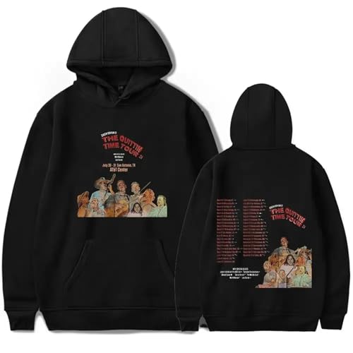 Zach Bryan The Quittin Time Tour Merch Kapuzenpullover Unisex Langarm Sweatshirt Casual Hoodie Übergröße Pullover Top Für Männer Frauen XXS-4XL-Black||XXS von Trconk