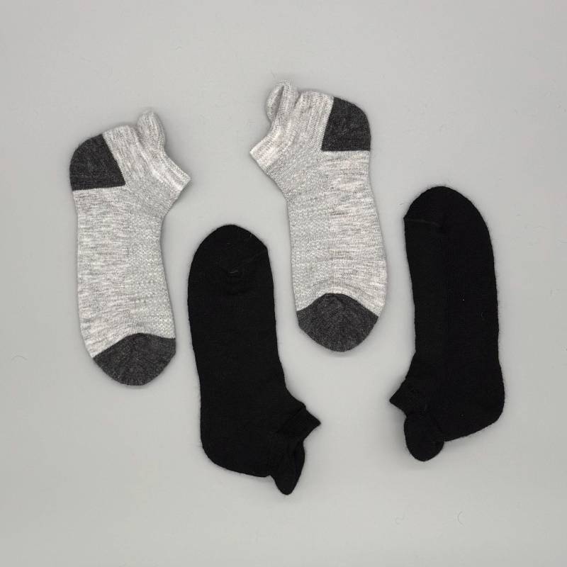 Alpaka Sneaker Socken - Atmungsaktive Kurzsocken Aus Alpakawolle Für Sport, Outdoor Nahtlos, Nachhaltig & Geruchshemmend | Schwarz, Grau von TreAlpacas