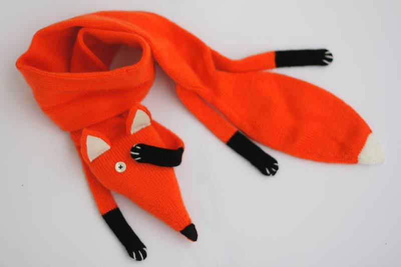 Fuchs-Schal Kinder - Red Fox Schal Faux Gestrickte Kind Baby-Schal Stricken von TreMelarance