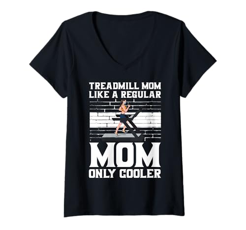 Damen Laufband Mom like a regular Mom Only Cooler T-Shirt mit V-Ausschnitt Damen Laufband Mom like a regular Mom Only Cooler T-Shirt mit V-Ausschnitt von Treadmill Runners Fitness Motivation Present