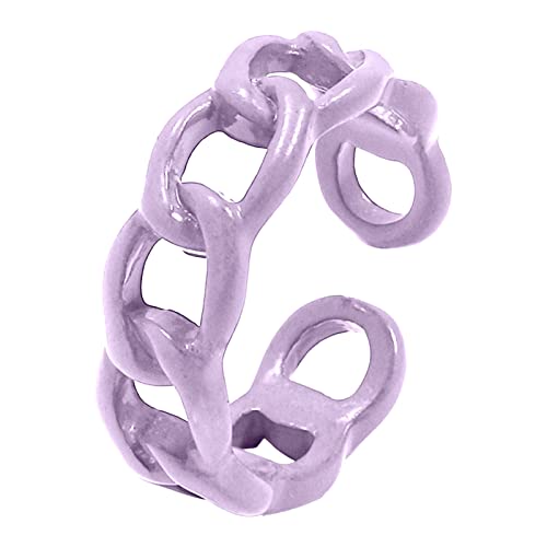 Ringe Kinderwagenkette Bunter offener Manschettenring Kreativer personalisierter kubanischer Kettenentwurf Zeigefingerring Macarone Fashion Candy Ring Schmuck Ringe Für Jungs Kinder (A, A) von Treadyouth