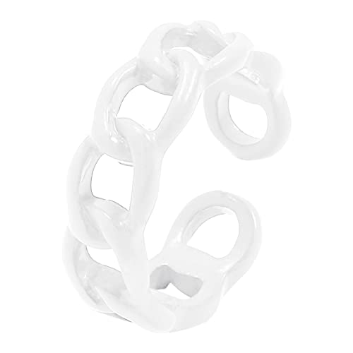 Ringe Kinderwagenkette Bunter offener Manschettenring Kreativer personalisierter kubanischer Kettenentwurf Zeigefingerring Macarone Fashion Candy Ring Schmuck Ringe Für Jungs Kinder (White, A) von Treadyouth