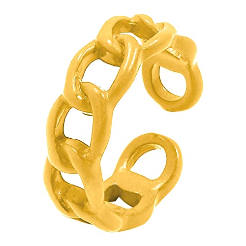 Ringe Kinderwagenkette Bunter offener Manschettenring Kreativer personalisierter kubanischer Kettenentwurf Zeigefingerring Macarone Fashion Candy Ring Schmuck Ringe Für Jungs Kinder (Yellow, A) von Treadyouth