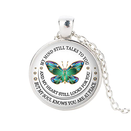 Treadyouth Pfeil Halskette Schmetterlings-Halsketten-Geschenke für Frauen-Speicher-Anhänger-Halsketten-Schmuck Ketten Verbindungsglied (Silver, One Size) von Treadyouth