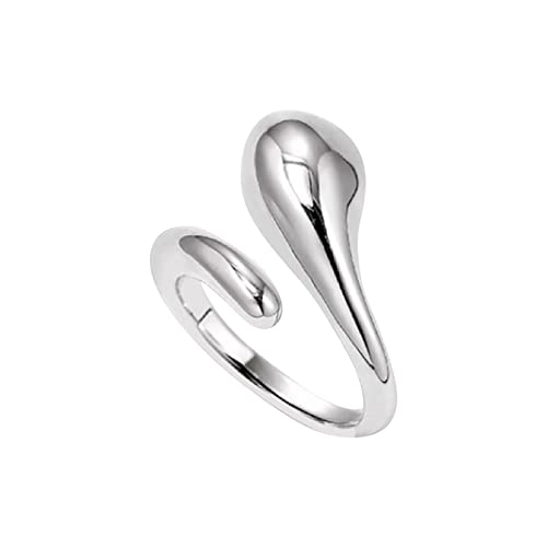 Treadyouth Schmuck Ringe Günstig verstellbare Ringe Modeschmuck Silber Edelstahl Schmuck Ringe Frauen Ringe Echt Silber (Silver, One Size) von Treadyouth