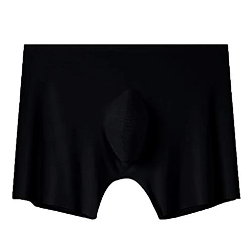 Treadyouth Silver Atmungsaktive Stil Seiden-Unterwäsche Lon Ice Unterwäsche für Herren Herren Unterhosen Slip (Black, XL) von Treadyouth