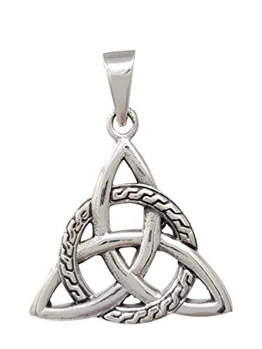 Treasure Bay 925 Sterling Silber Keltischer Dreifaltigkeitsknoten Anhänger für Männer Frauen Irische Triquetra Halskette Handgemachte nordische Wikinger Schmuck Heidnisches Wicca Amulett Geschenk für von Treasure Bay