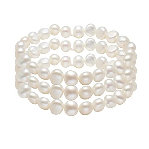 Treasure Bay Atemberaubendes 7–8 mm barockes Süßwasserperlen-Armband für Damen und Mädchen, 7 8 inch, Süßwasserperlen, Perle Treasure Bay Atemberaubendes 7–8 mm barockes Süßwasserperlen-Armband für Damen und Mädchen, 7 8 inch, Süßwasserperlen, Perle von Treasure Bay