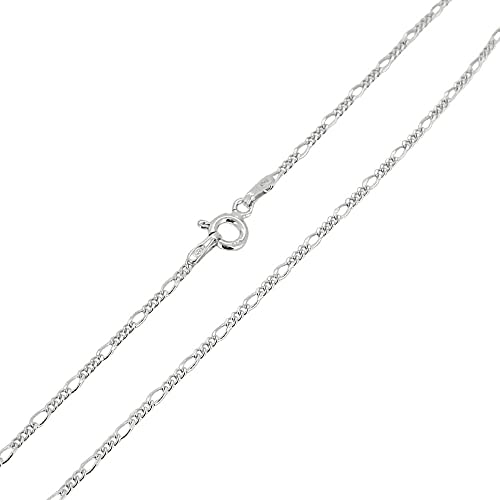Treasure Bay Damen Figaro-Silberkette – 925 Sterling Silber 1,3 mm – Italienische Halskette – Längen 40–60 cm (48 Cm) von Treasure Bay