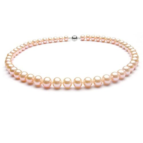 Treasure Bay Damen-Perlenkette | Klassische 8-9 mm rosa Süßwasserperlen-Halskette für Damen und Mädchen – präsentiert in einer schönen Schmuck-Geschenkbox, Perle, Perle von Treasure Bay