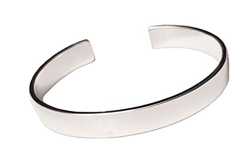 Treasure Bay Herren-Armreif aus massivem 925er Sterlingsilber, schlichtes Silberarmband für Männer, One Size fits most Wrist sized from 18cm to 21cm, Sterling-Silber, Kein Stein von Treasure Bay