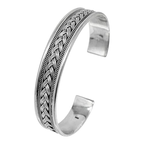 Treasure Bay Iconic Solid Sterling Armreif Armbänder Silver Armreif Solid für Herren (Silber) von Treasure Bay