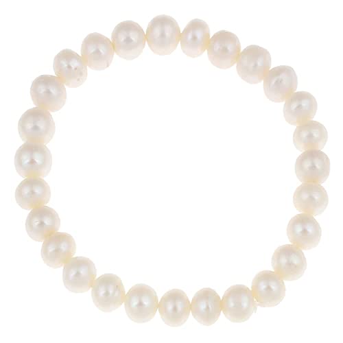 Treasure Bay Atemberaubendes 8–9 mm Süßwasserperlen-Armband, 19 cm Magnetverschluss, Damen-Perlenarmband, 19 cm, Süßwasserperlen, Perle von Treasure Bay