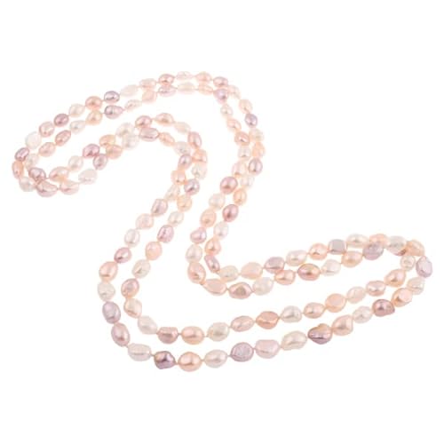 TreasureBay Damen-Halskette Süßwasserperle 160 cm lang Freistil Schwarz Weiß Mehrfarbig, Perle, Perle von Treasure Bay
