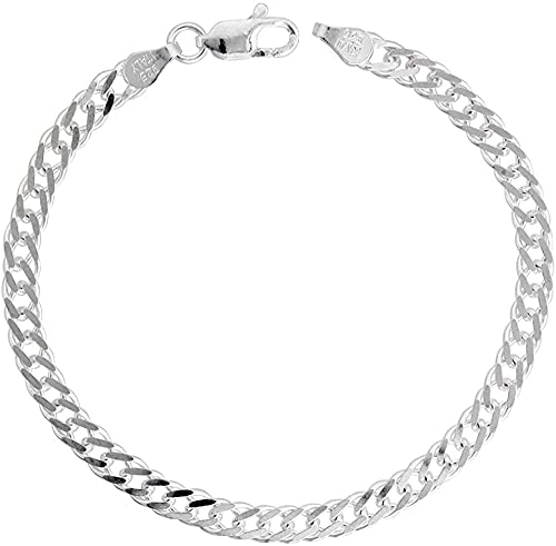 Herren 925 Silber Kettenarmband Damen Silberarmband Rombo made in Italy (19.5) von Treasure Bay